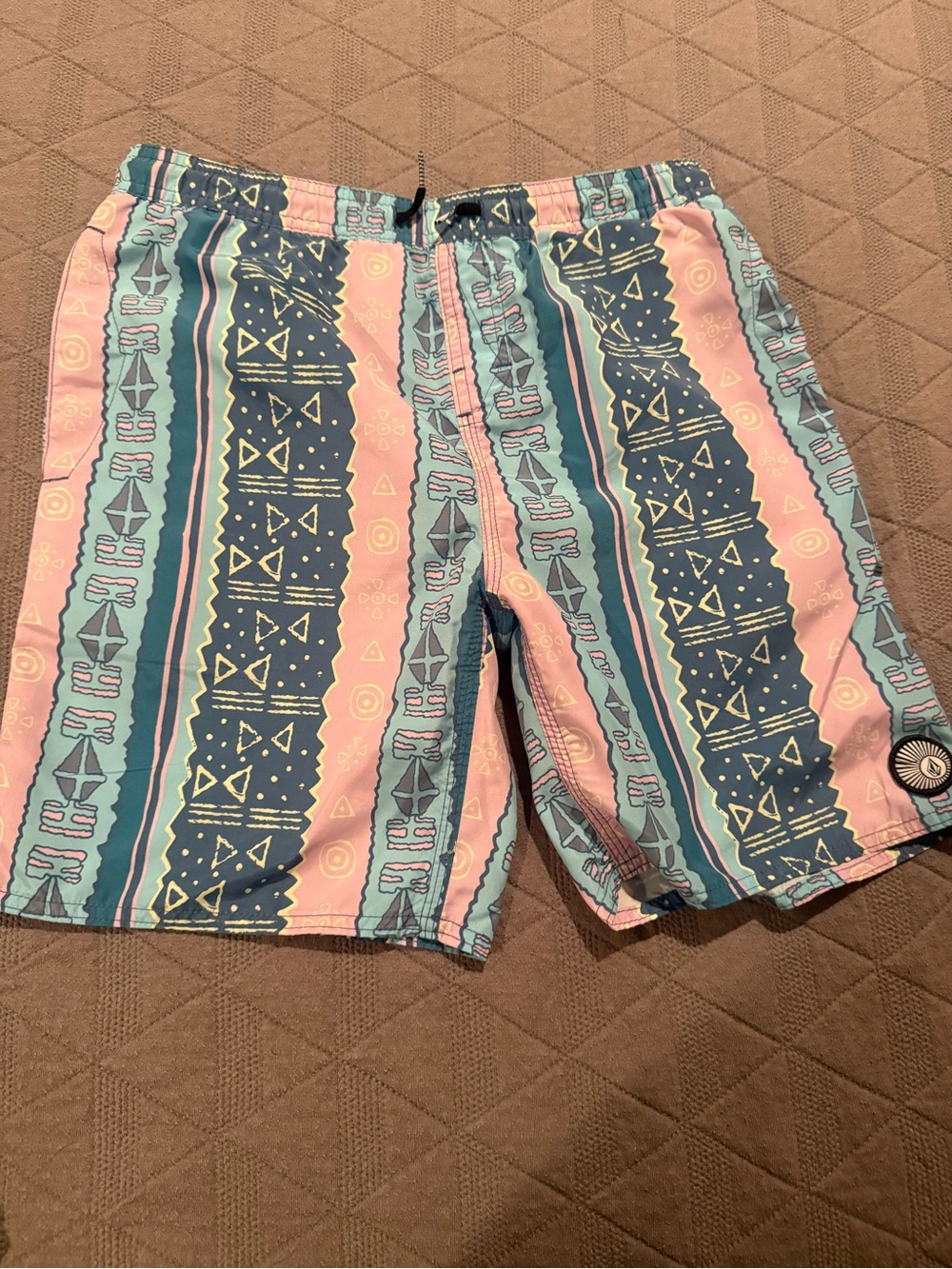 Volcom Boys Geometric Stripe Swim Shorts